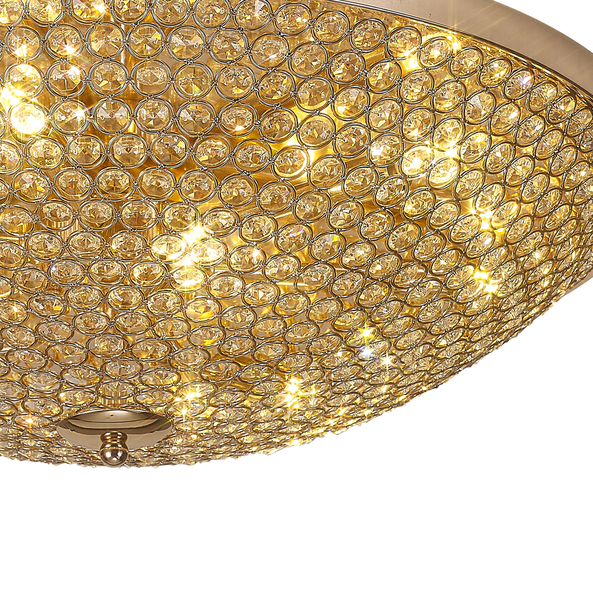 Ava Crystal Flush Ceiling 9 Light French Gold IL30763  Diyas Ava French Gold
